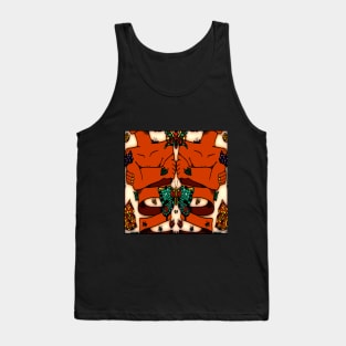 Orange Nervous Butterly Tank Top